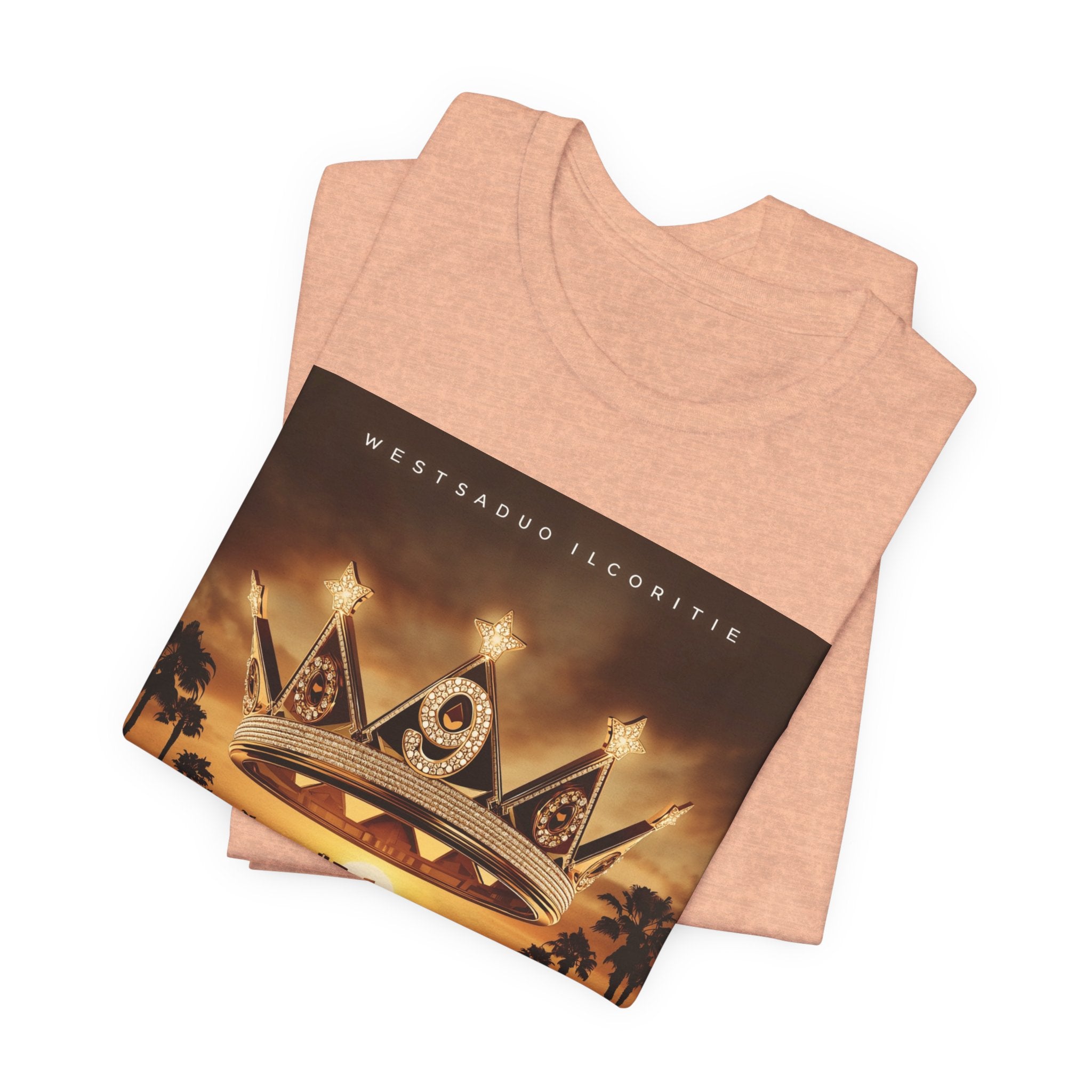 Ninth Crown Graphic Tee — Vintage Royalty Palm-Tree Album Art T-Shirt