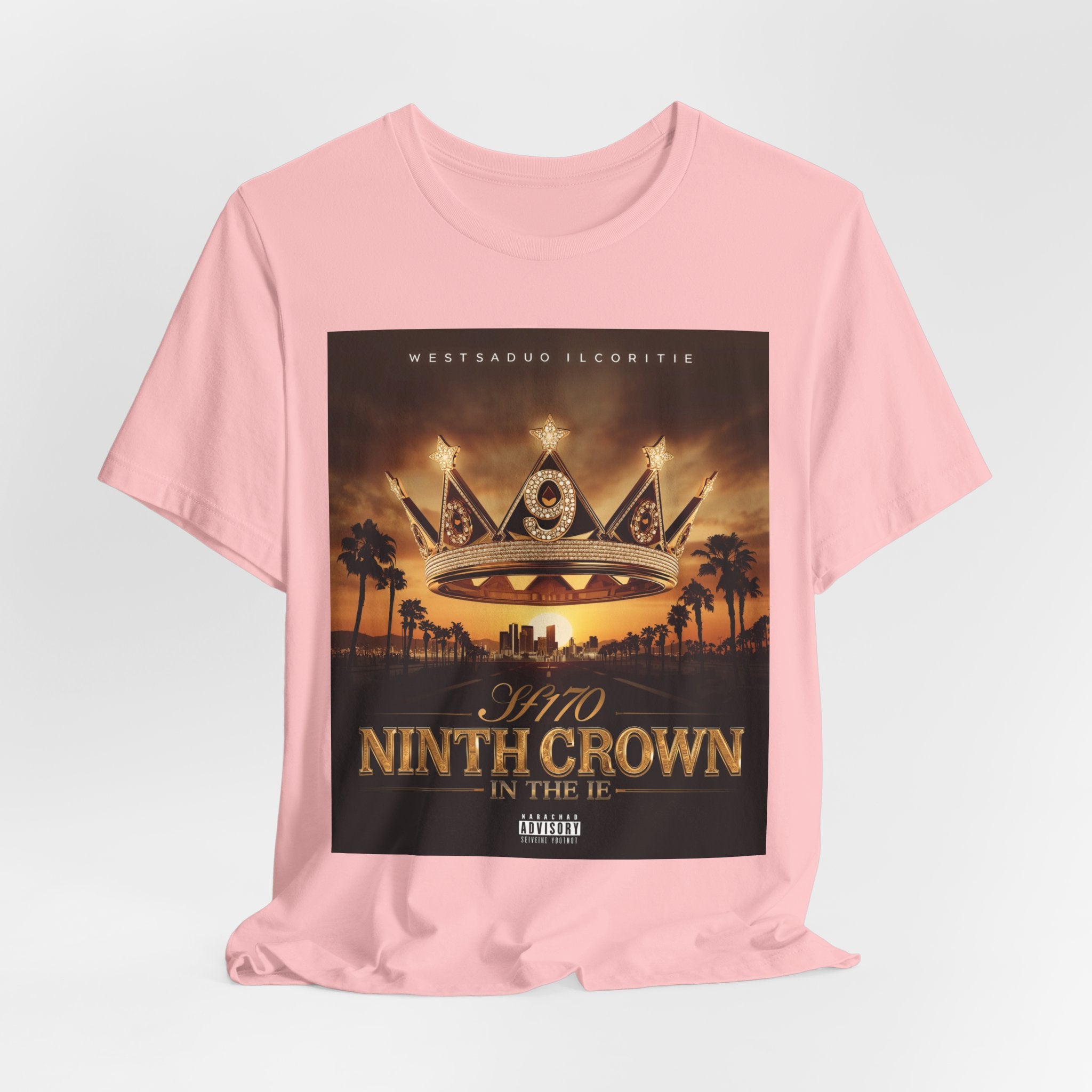 Ninth Crown Graphic Tee — Vintage Royalty Palm-Tree Album Art T-Shirt