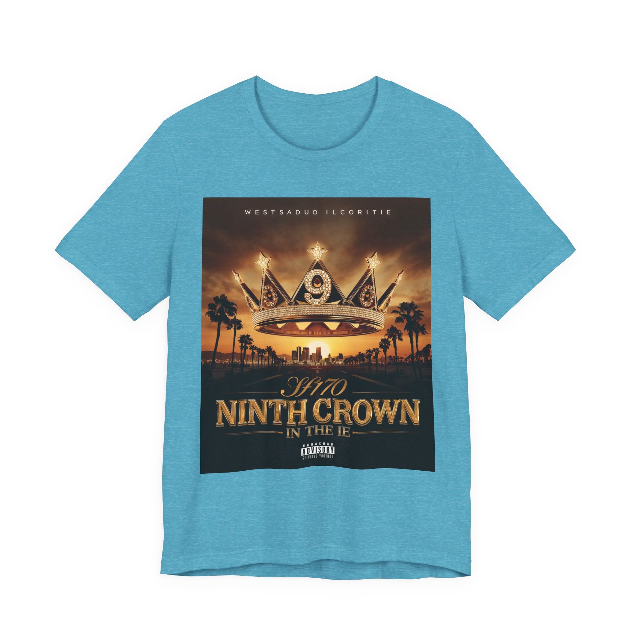 Ninth Crown Graphic Tee — Vintage Royalty Palm-Tree Album Art T-Shirt