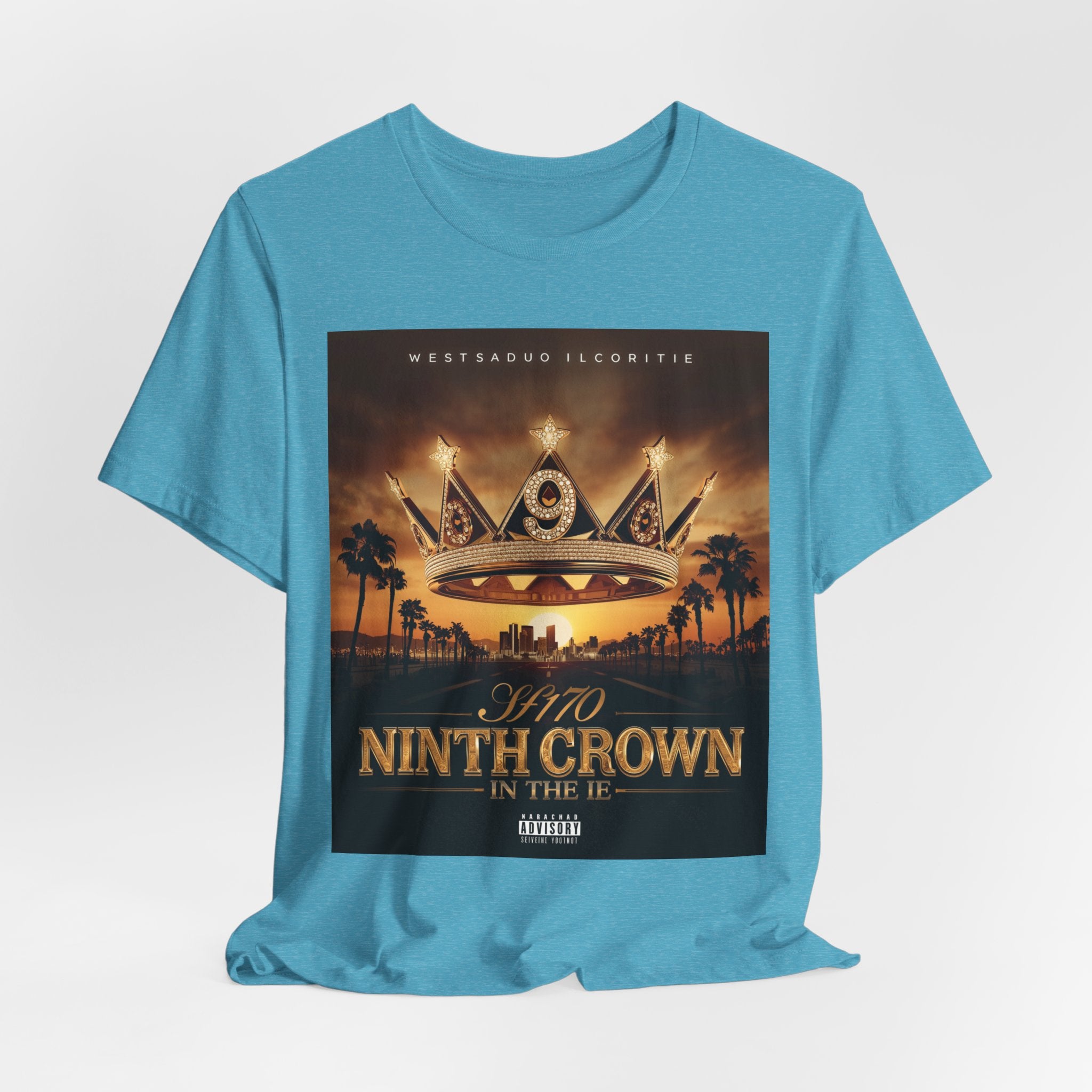 Ninth Crown Graphic Tee — Vintage Royalty Palm-Tree Album Art T-Shirt