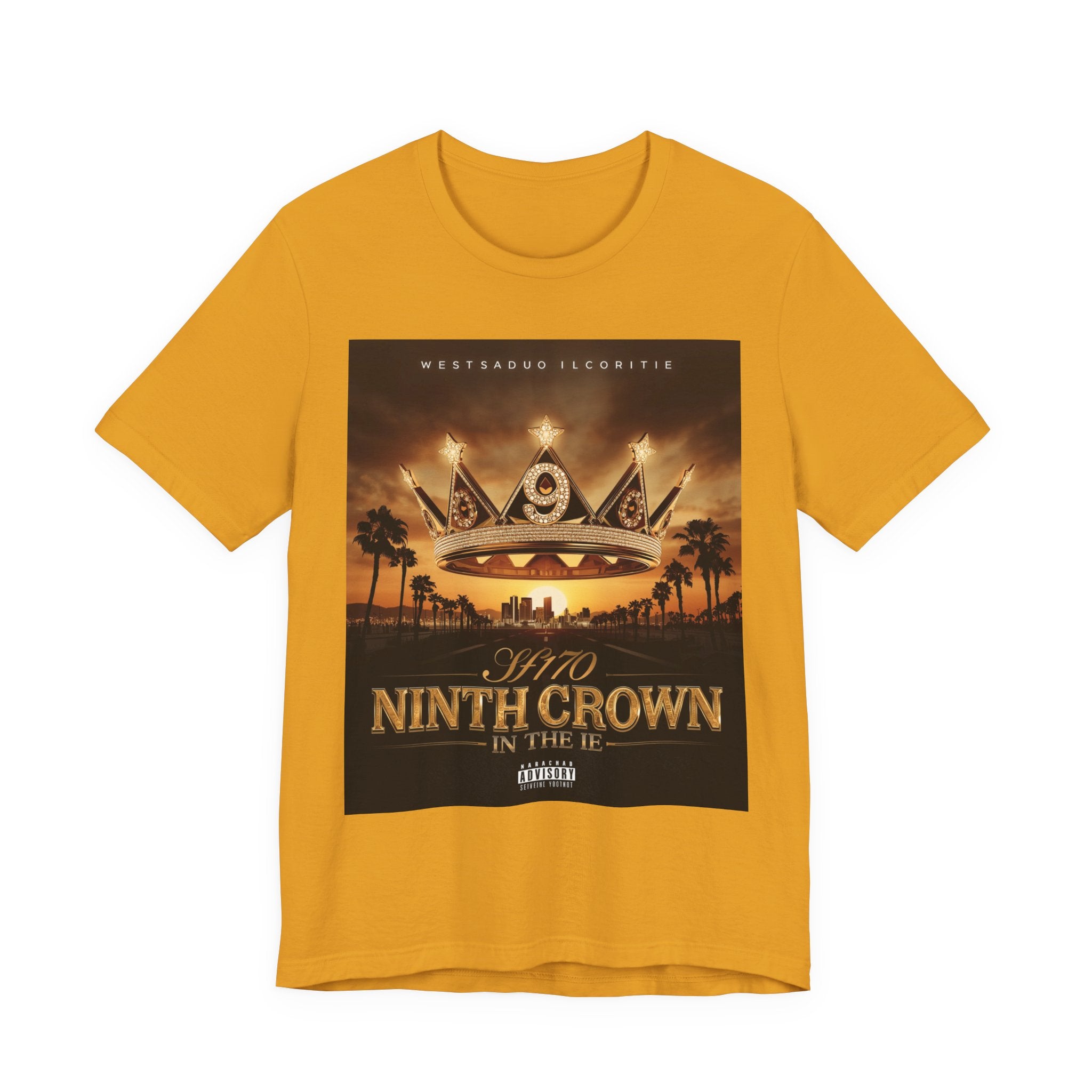 Ninth Crown Graphic Tee — Vintage Royalty Palm-Tree Album Art T-Shirt