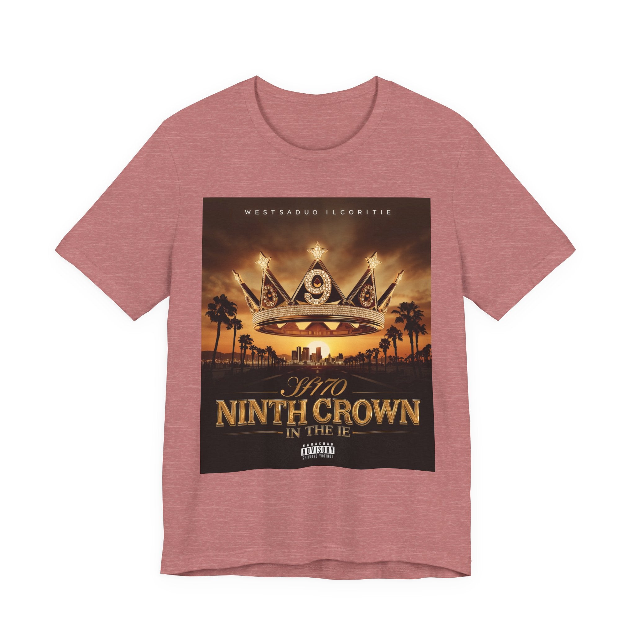 Ninth Crown Graphic Tee — Vintage Royalty Palm-Tree Album Art T-Shirt