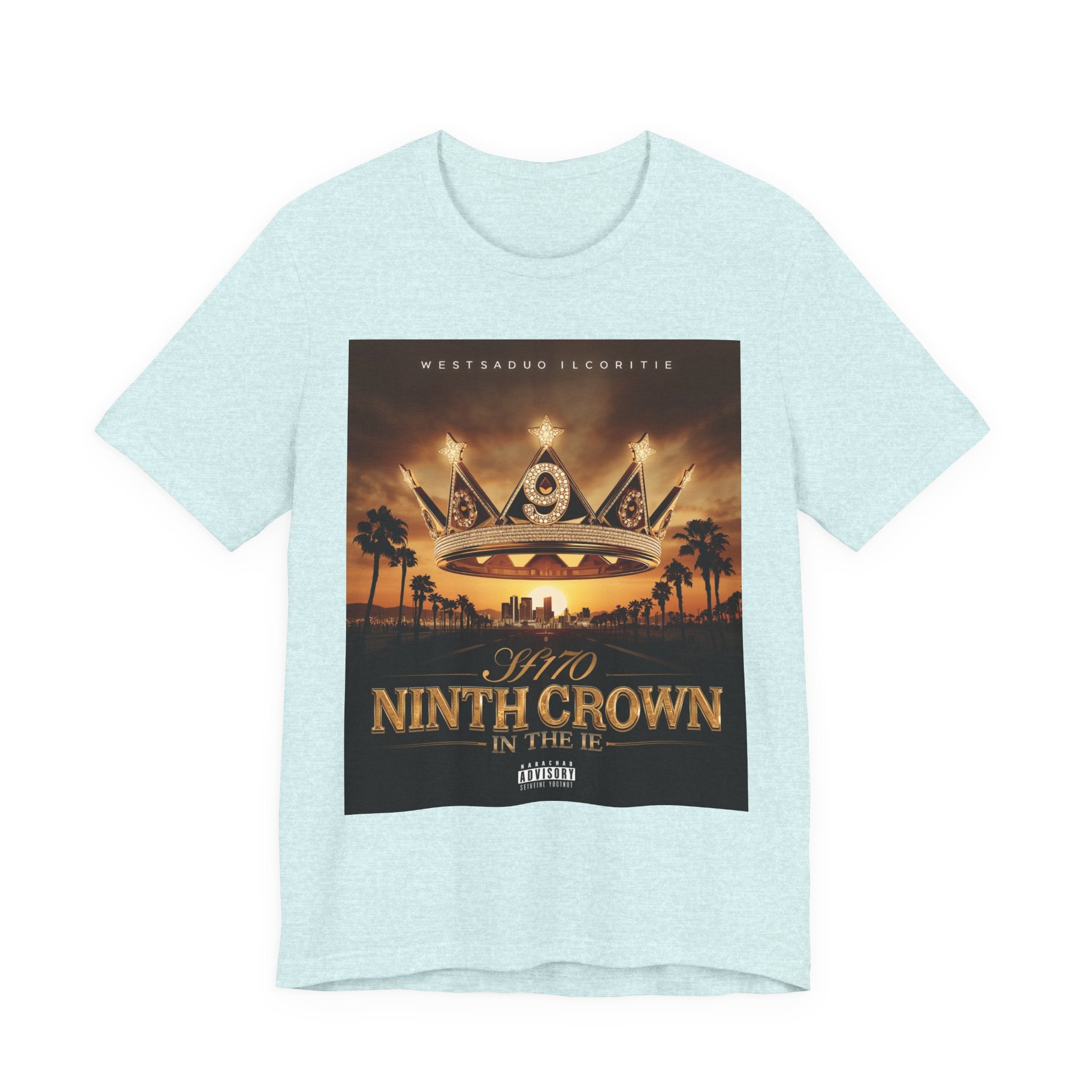 Ninth Crown Graphic Tee — Vintage Royalty Palm-Tree Album Art T-Shirt
