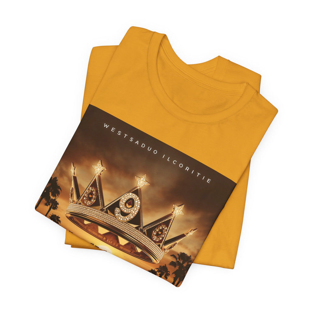 Ninth Crown Graphic Tee — Vintage Royalty Palm-Tree Album Art T-Shirt