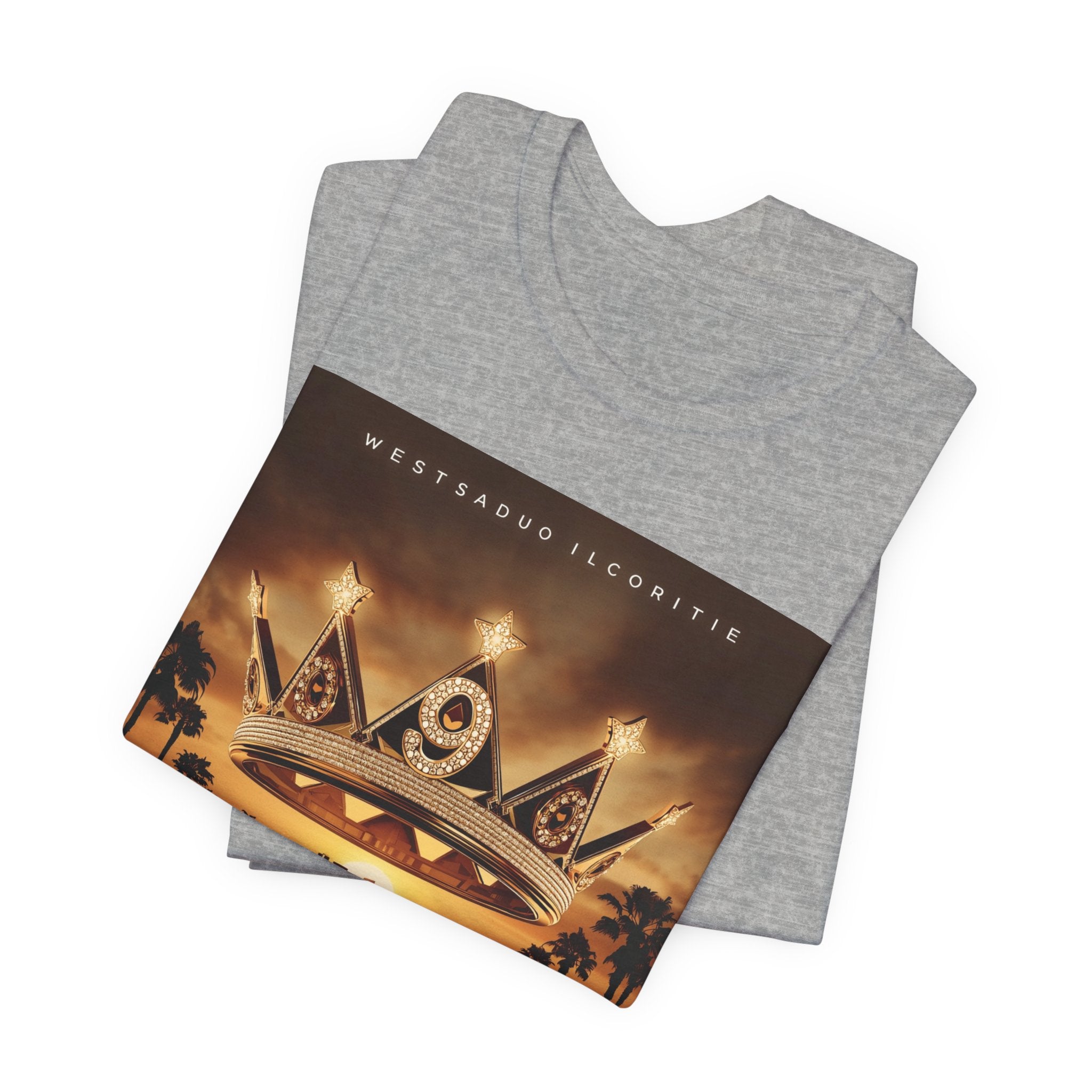 Ninth Crown Graphic Tee — Vintage Royalty Palm-Tree Album Art T-Shirt
