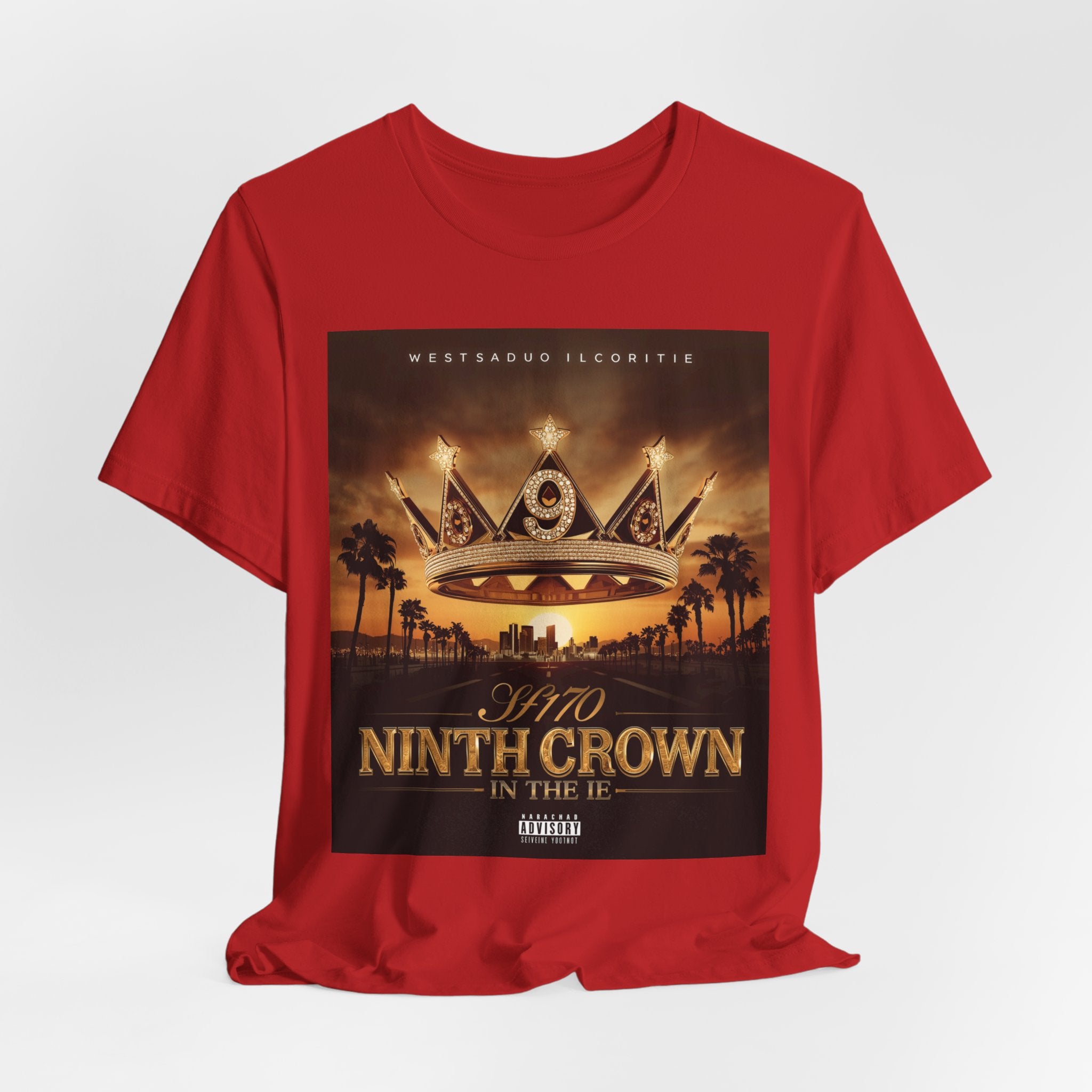 Ninth Crown Graphic Tee — Vintage Royalty Palm-Tree Album Art T-Shirt