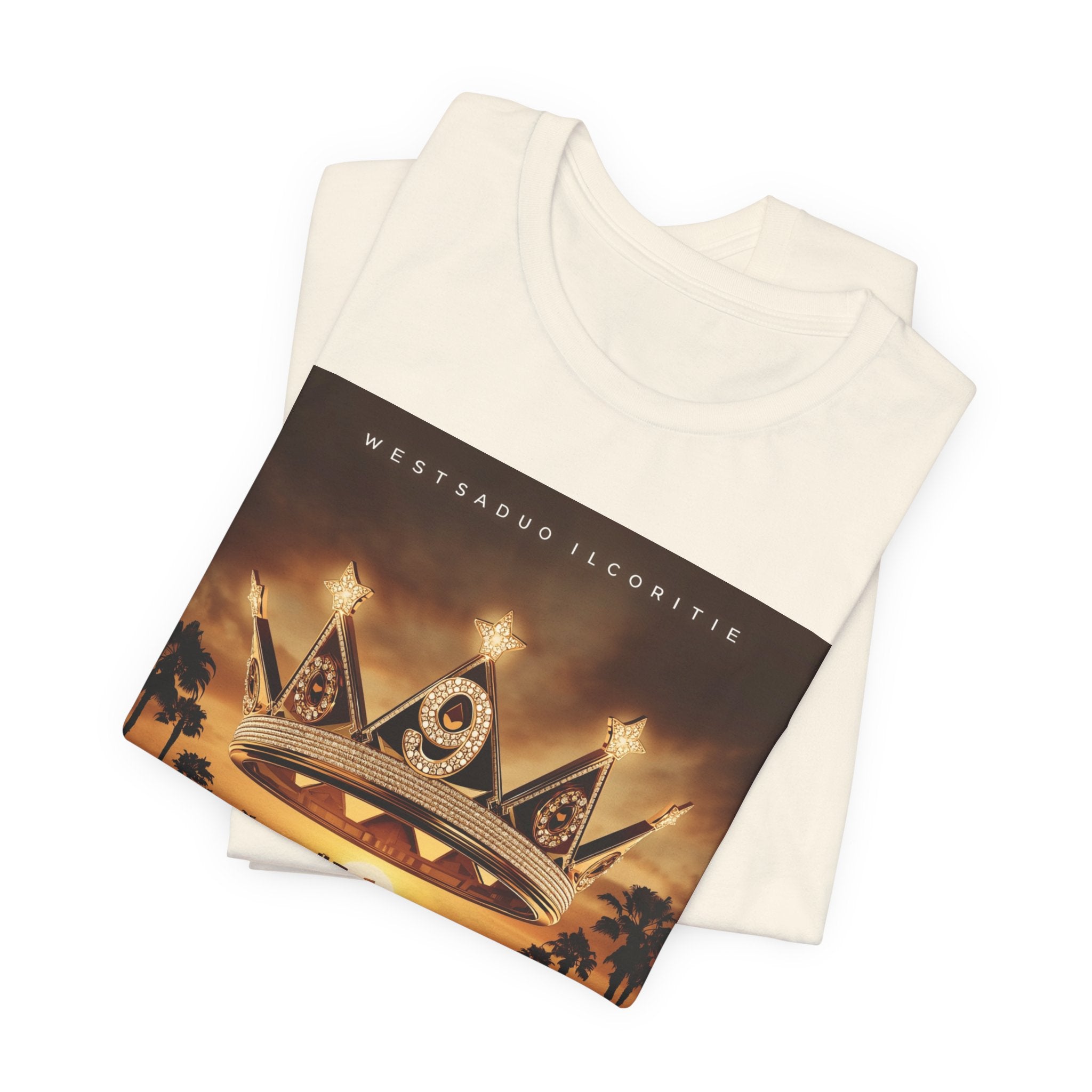 Ninth Crown Graphic Tee — Vintage Royalty Palm-Tree Album Art T-Shirt