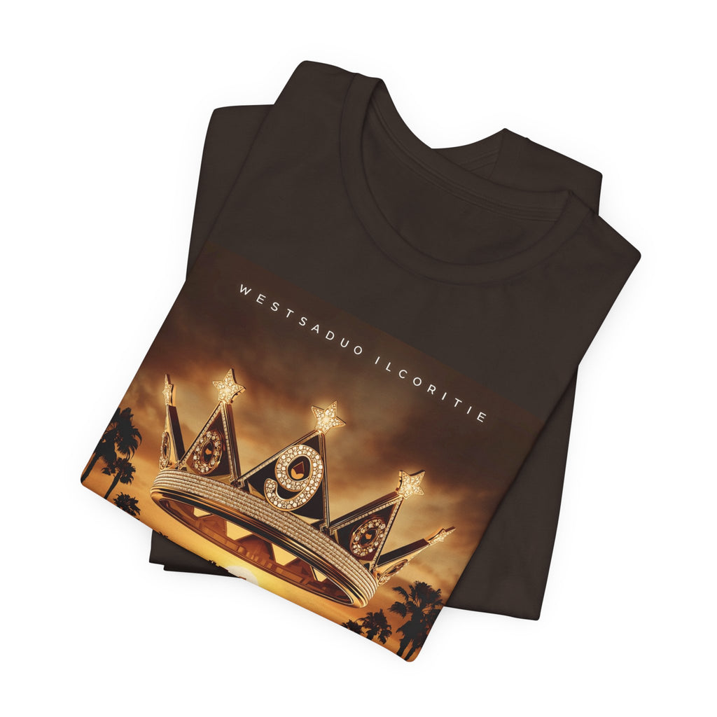 Ninth Crown Graphic Tee — Vintage Royalty Palm-Tree Album Art T-Shirt