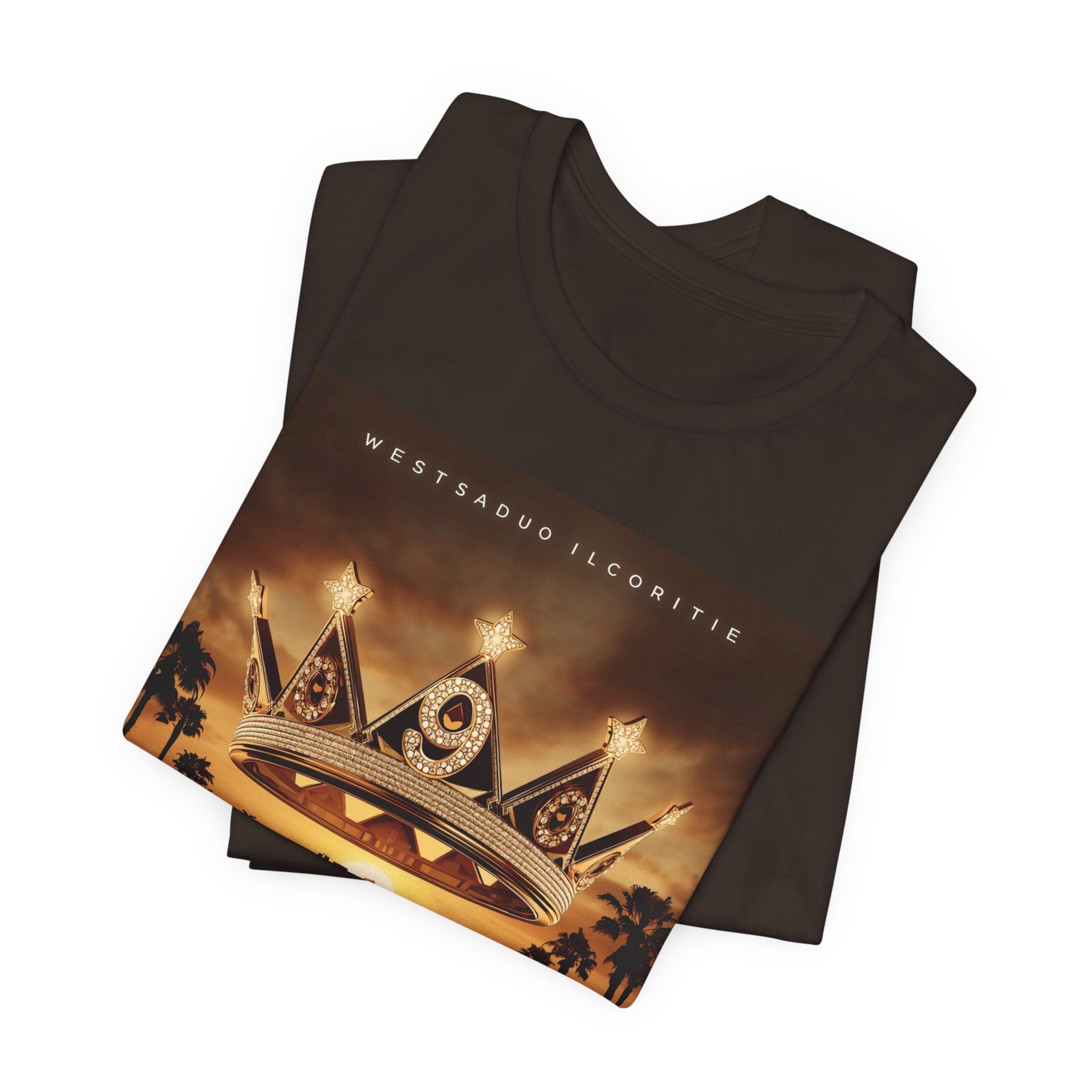 Ninth Crown Graphic Tee — Vintage Royalty Palm-Tree Album Art T-Shirt
