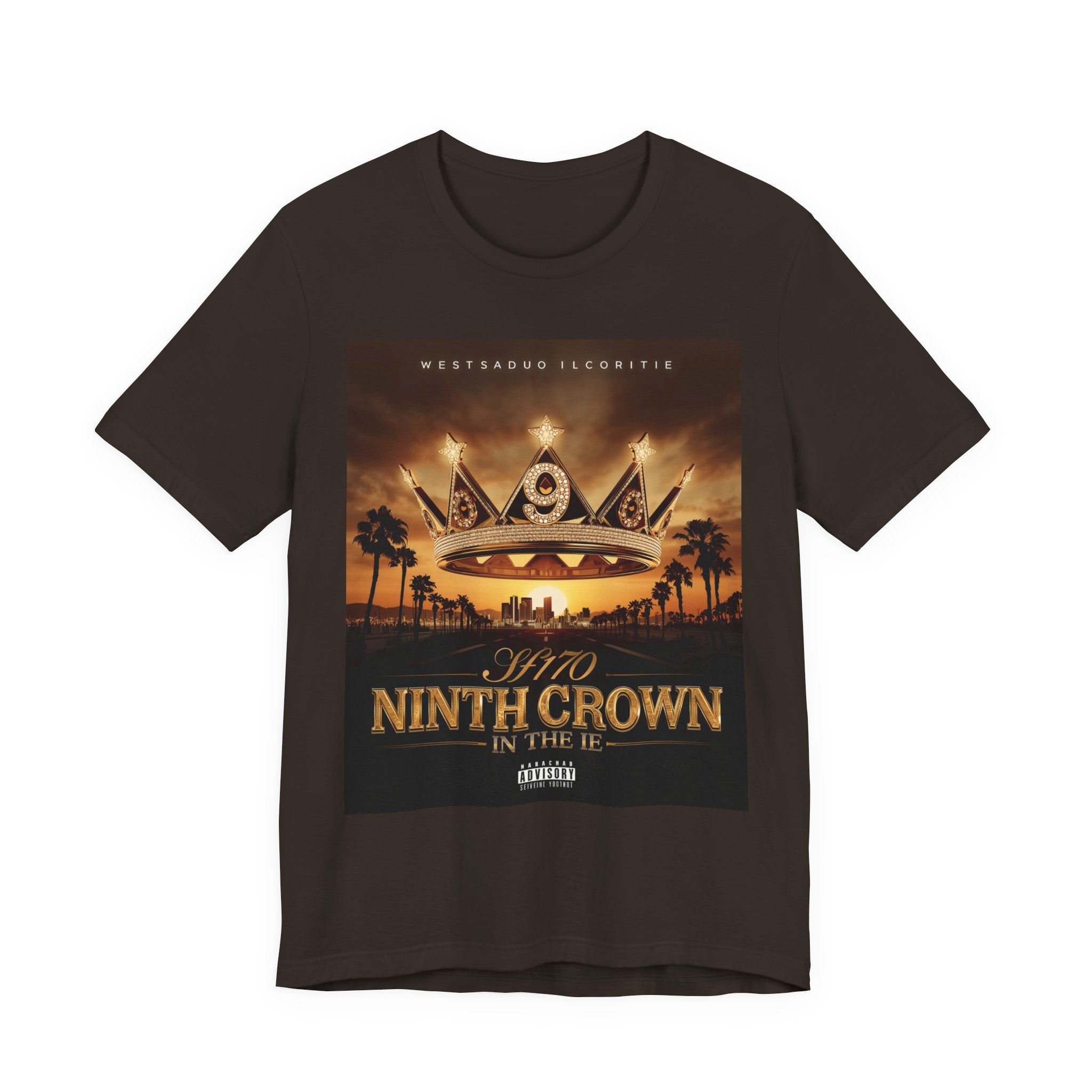 Ninth Crown Graphic Tee — Vintage Royalty Palm-Tree Album Art T-Shirt
