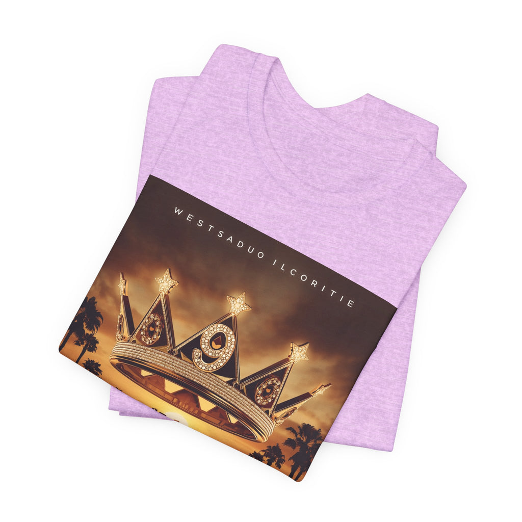 Ninth Crown Graphic Tee — Vintage Royalty Palm-Tree Album Art T-Shirt