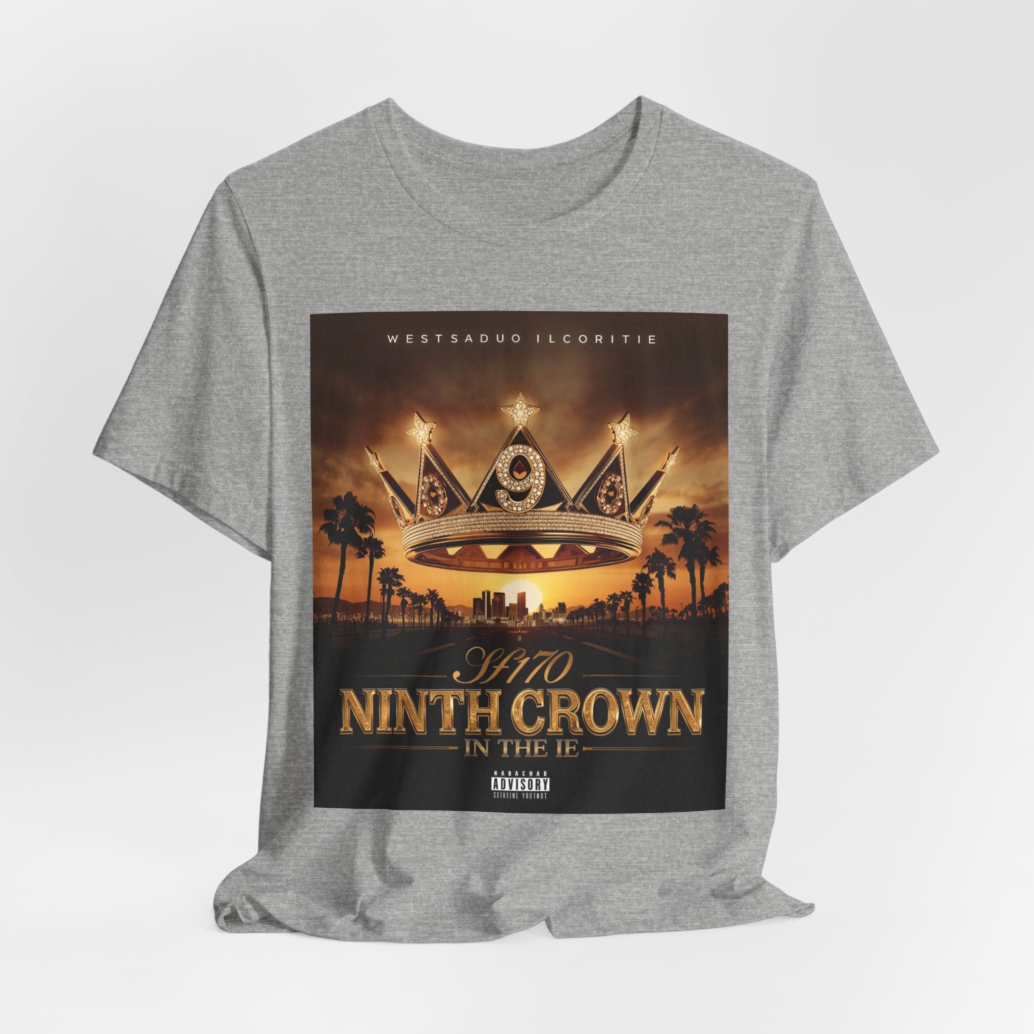 Ninth Crown Graphic Tee — Vintage Royalty Palm-Tree Album Art T-Shirt