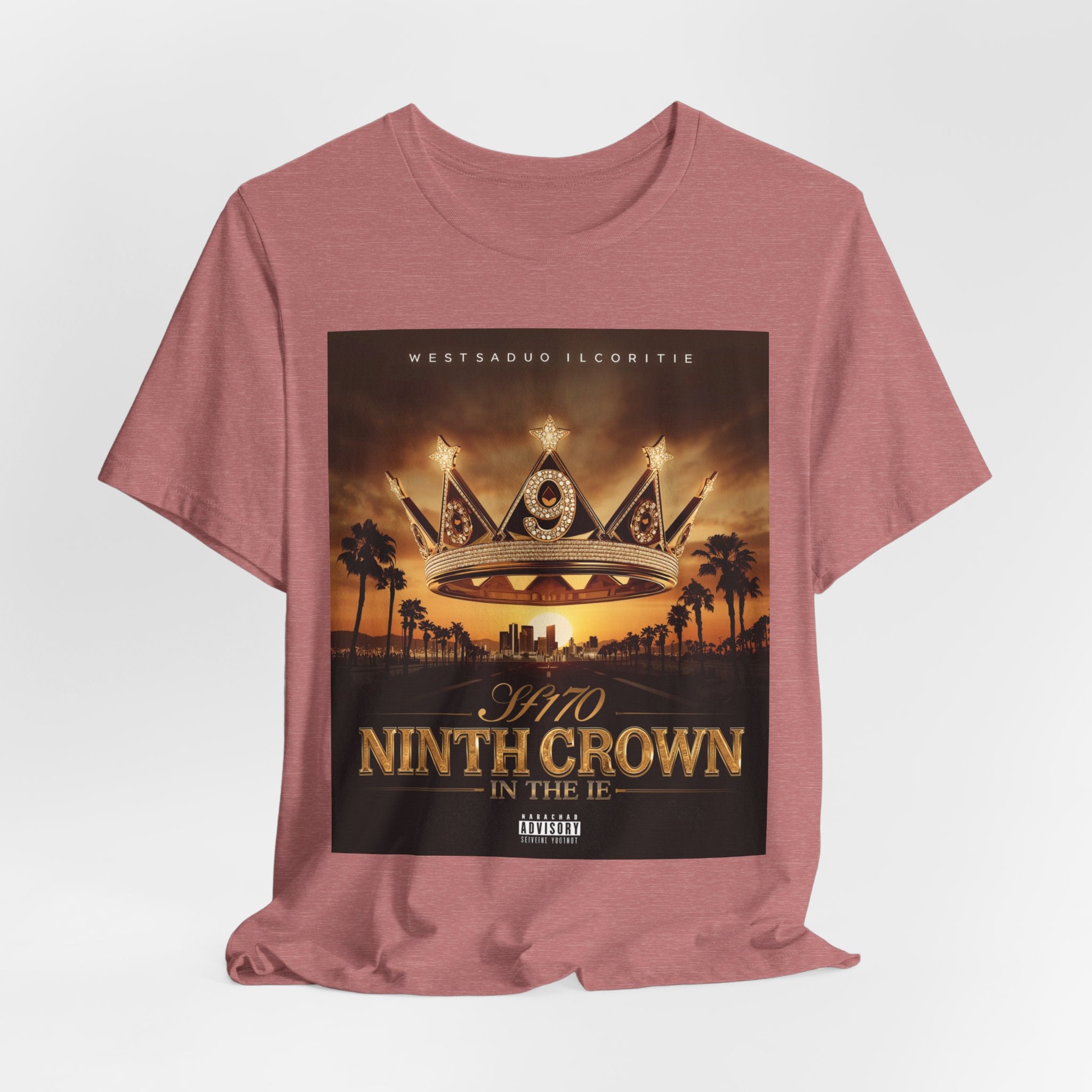 Ninth Crown Graphic Tee — Vintage Royalty Palm-Tree Album Art T-Shirt