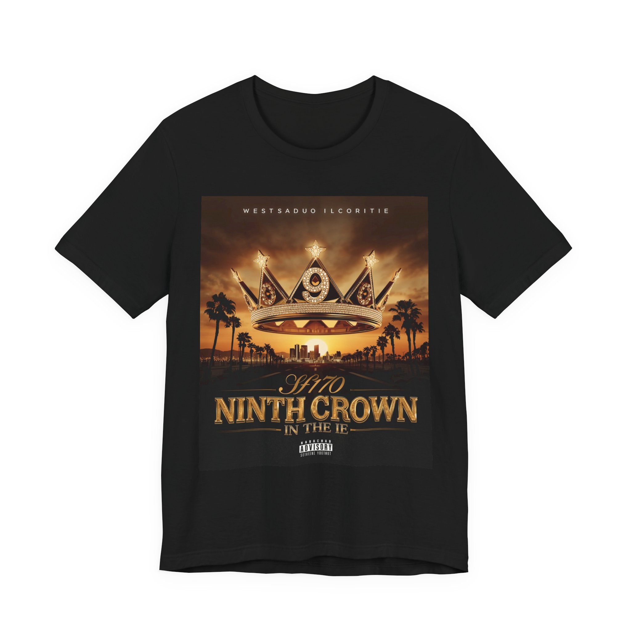 Ninth Crown Graphic Tee — Vintage Royalty Palm-Tree Album Art T-Shirt