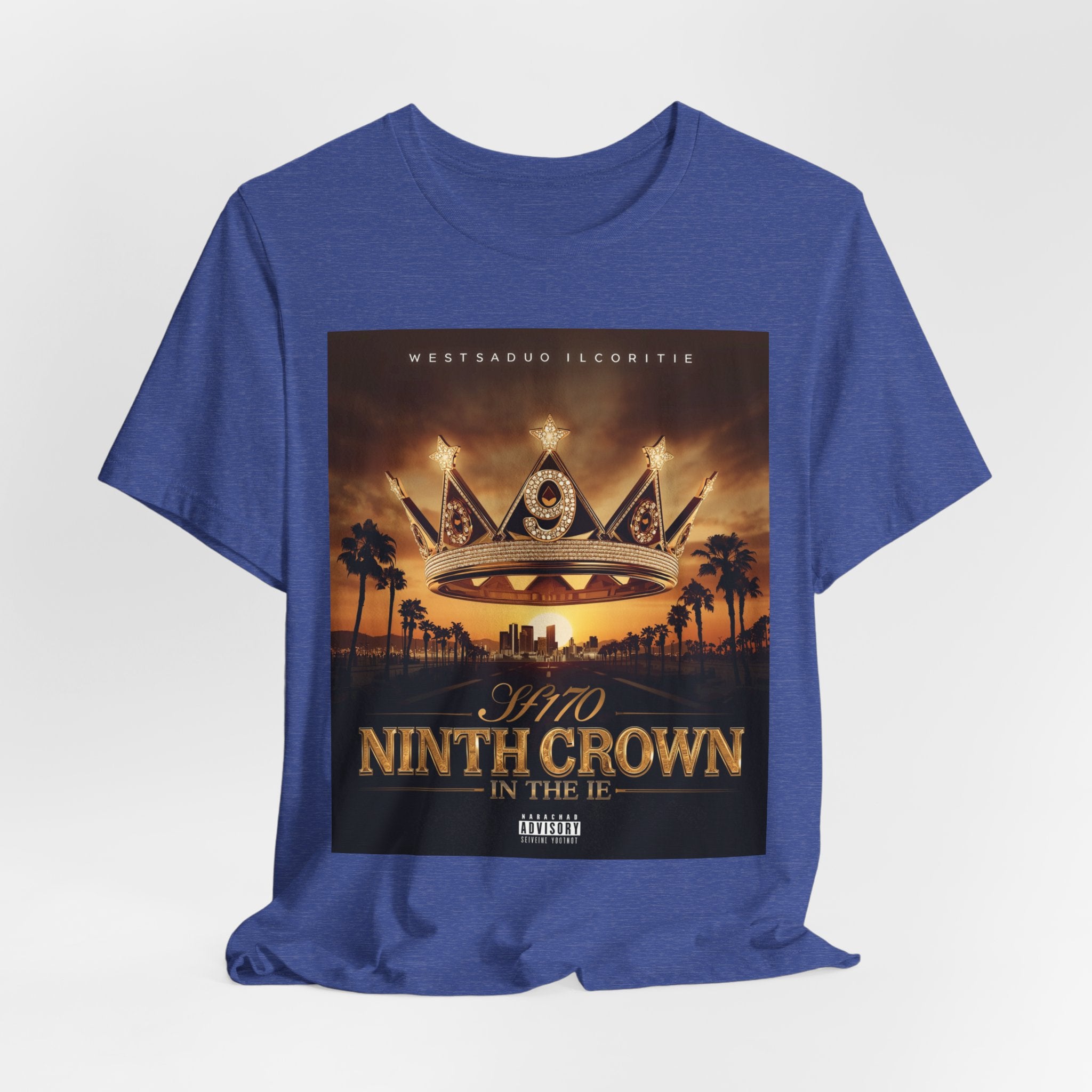 Ninth Crown Graphic Tee — Vintage Royalty Palm-Tree Album Art T-Shirt