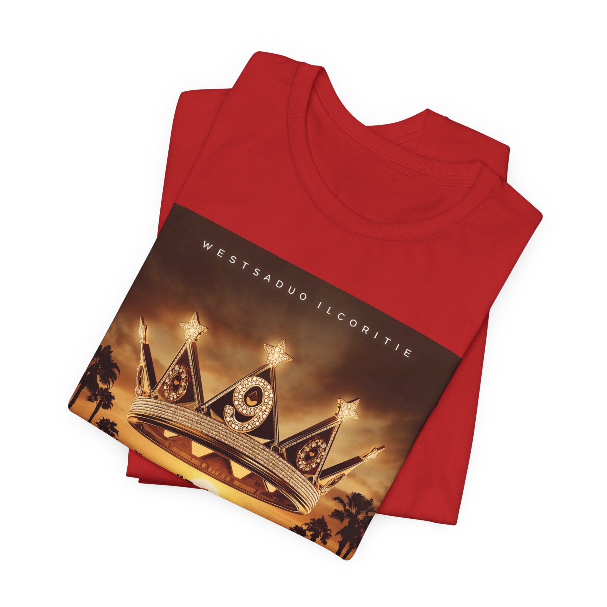 Ninth Crown Graphic Tee — Vintage Royalty Palm-Tree Album Art T-Shirt