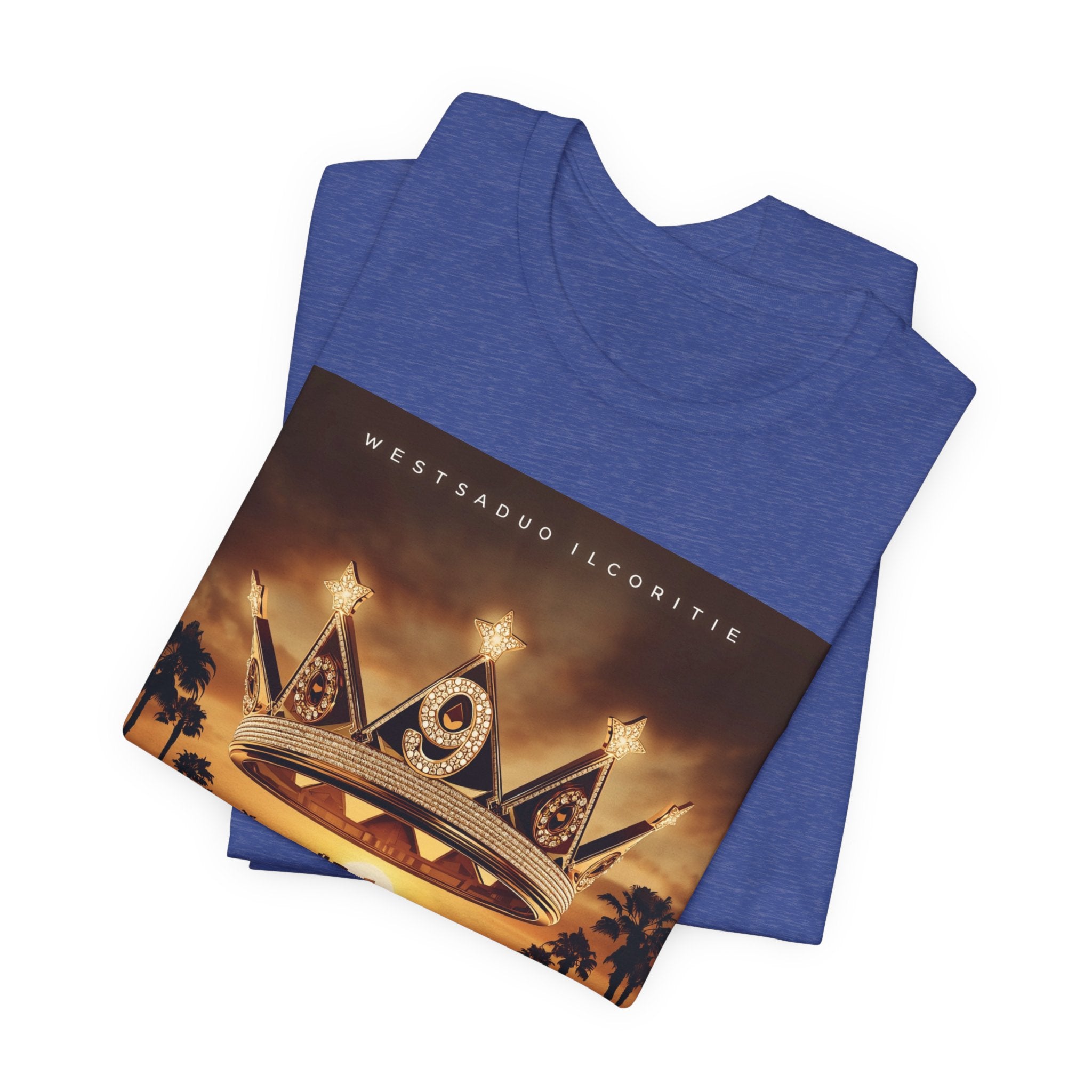 Ninth Crown Graphic Tee — Vintage Royalty Palm-Tree Album Art T-Shirt