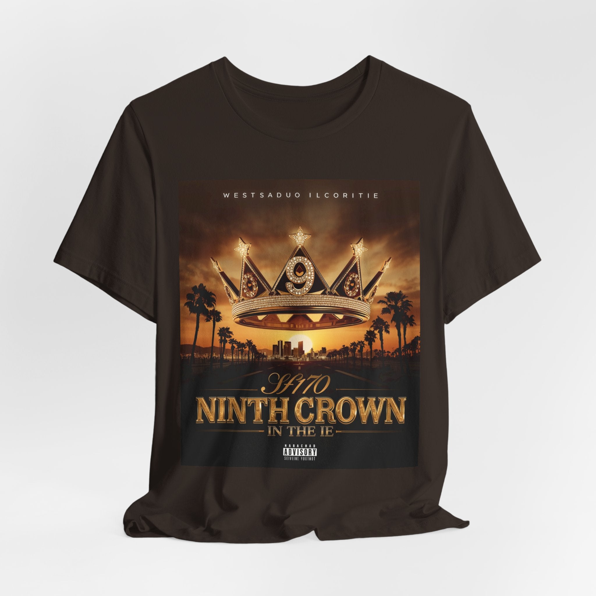 Ninth Crown Graphic Tee — Vintage Royalty Palm-Tree Album Art T-Shirt