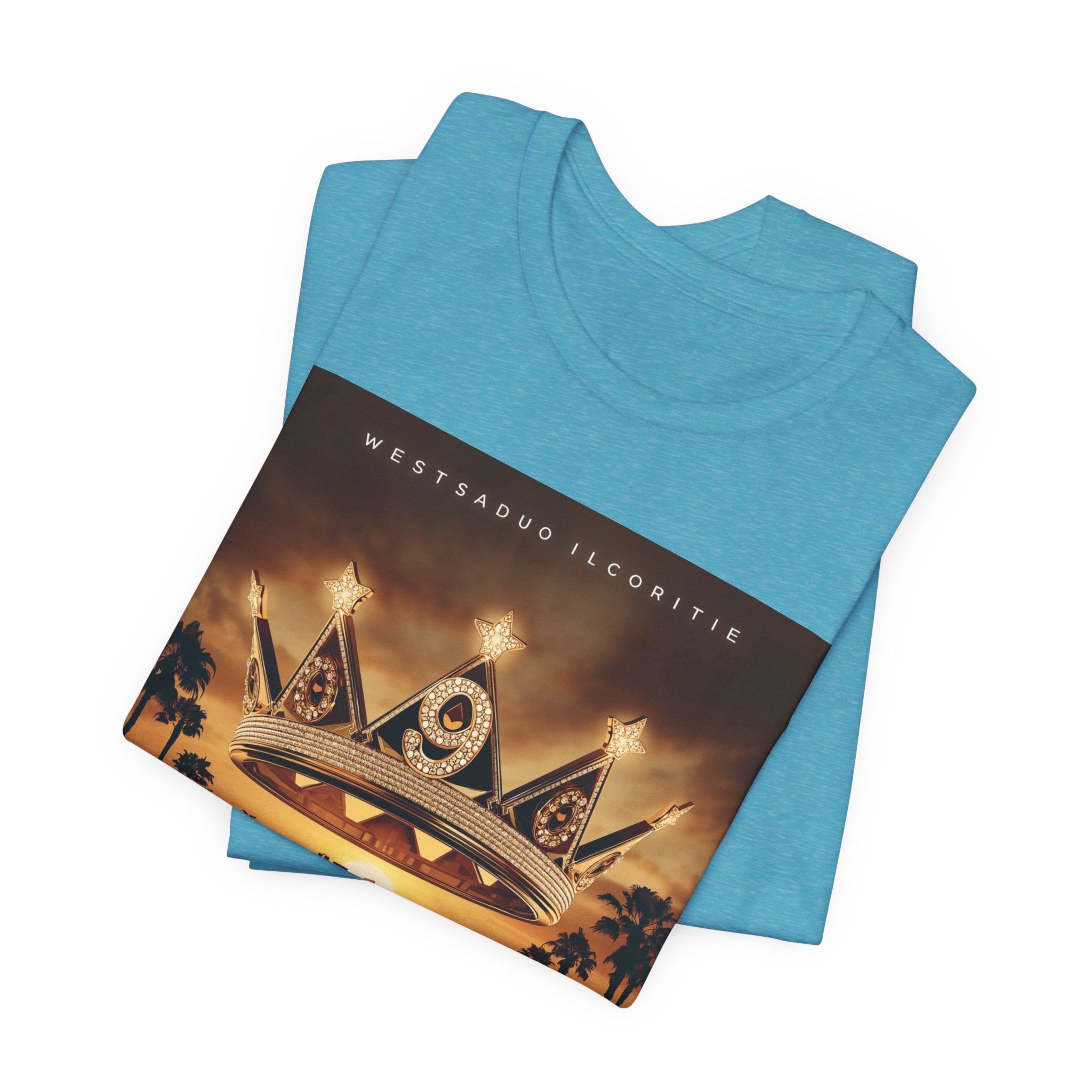 Ninth Crown Graphic Tee — Vintage Royalty Palm-Tree Album Art T-Shirt