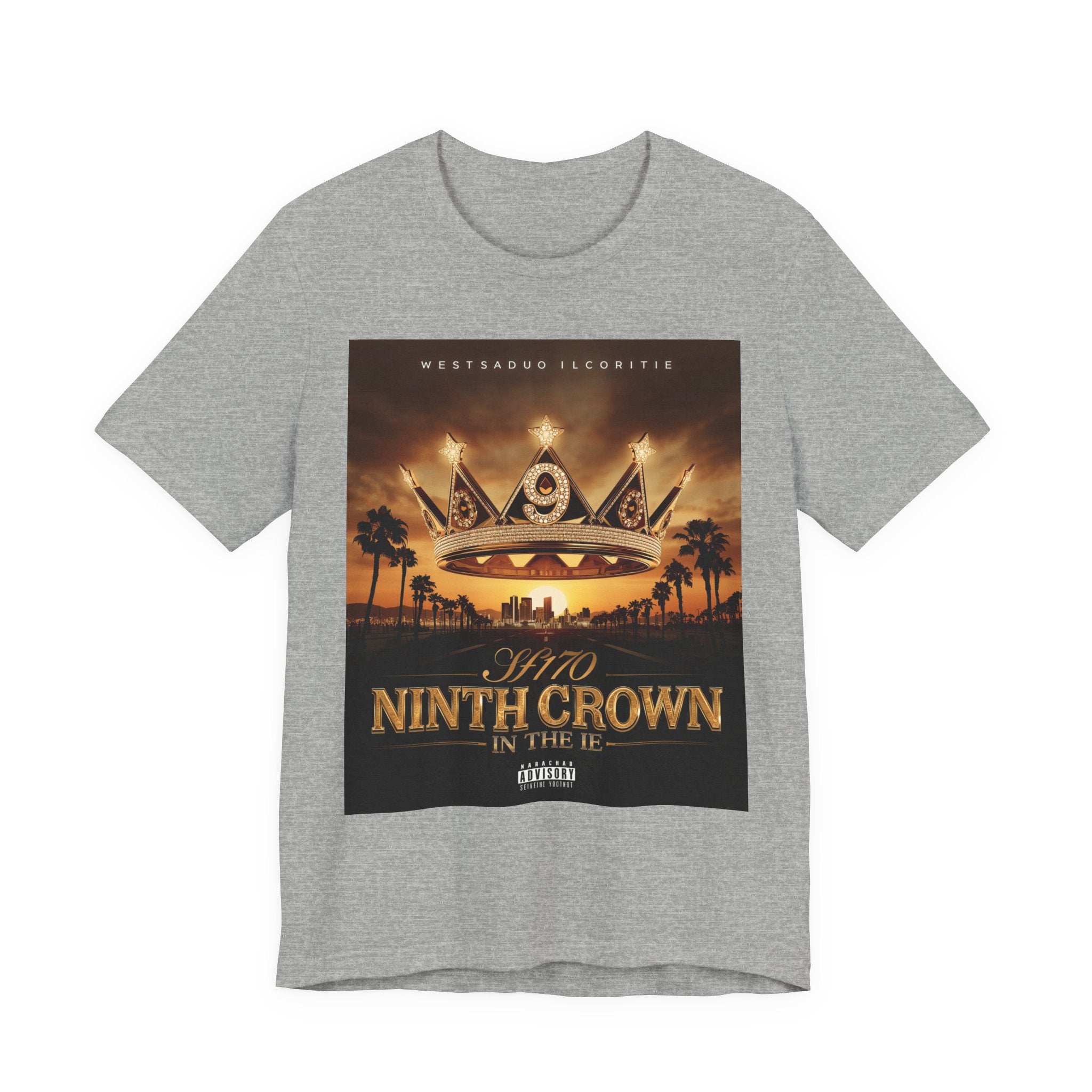 Ninth Crown Graphic Tee — Vintage Royalty Palm-Tree Album Art T-Shirt