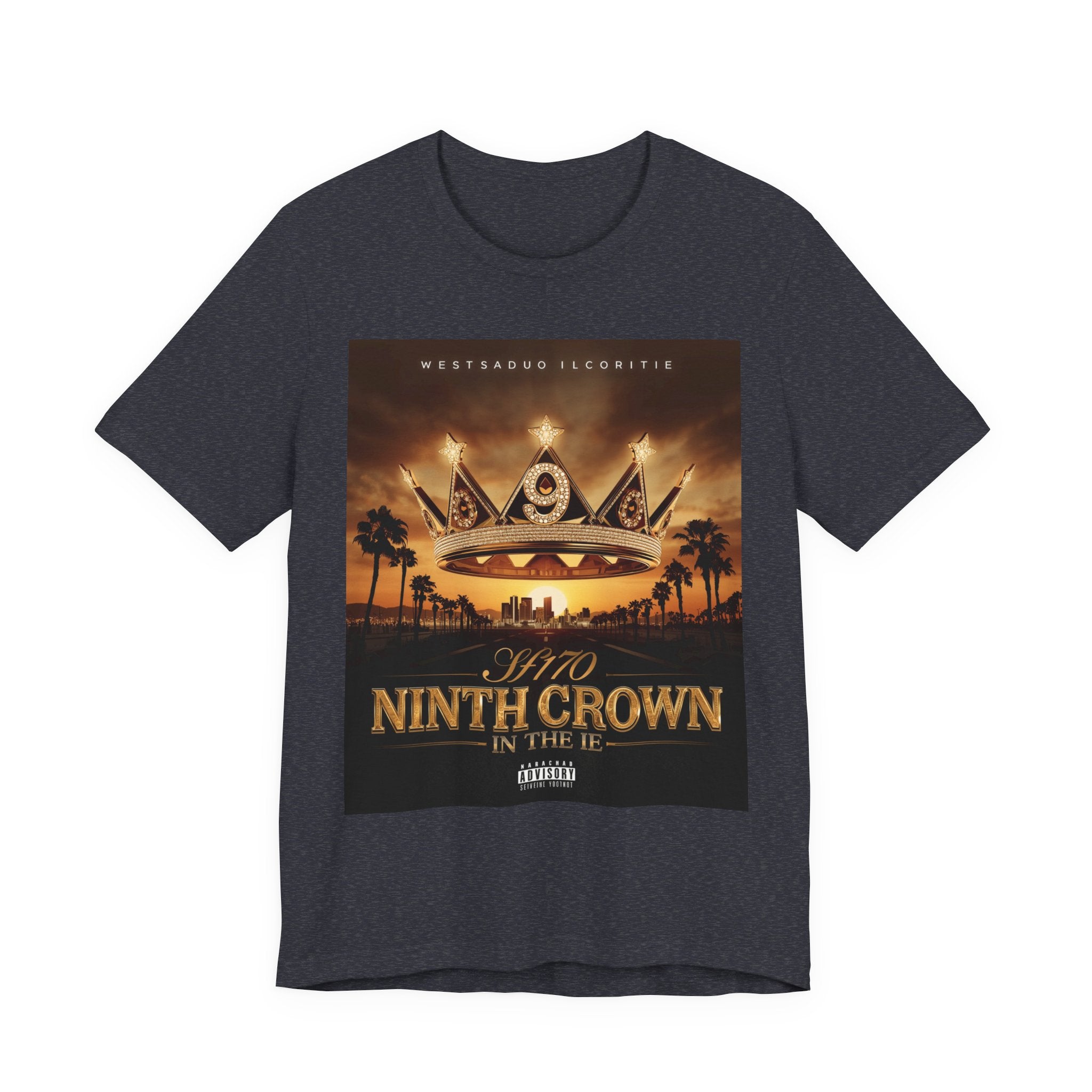 Ninth Crown Graphic Tee — Vintage Royalty Palm-Tree Album Art T-Shirt