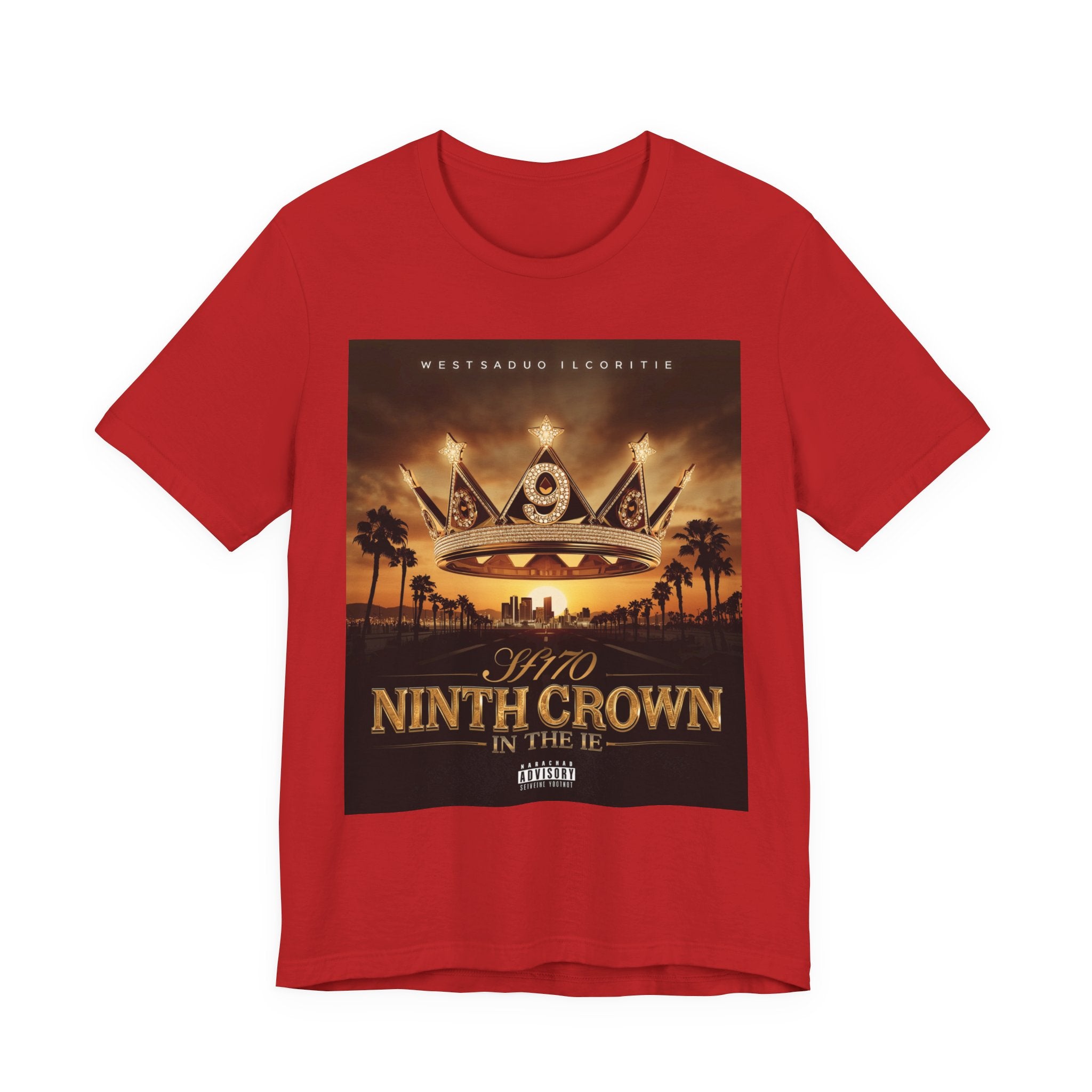 Ninth Crown Graphic Tee — Vintage Royalty Palm-Tree Album Art T-Shirt