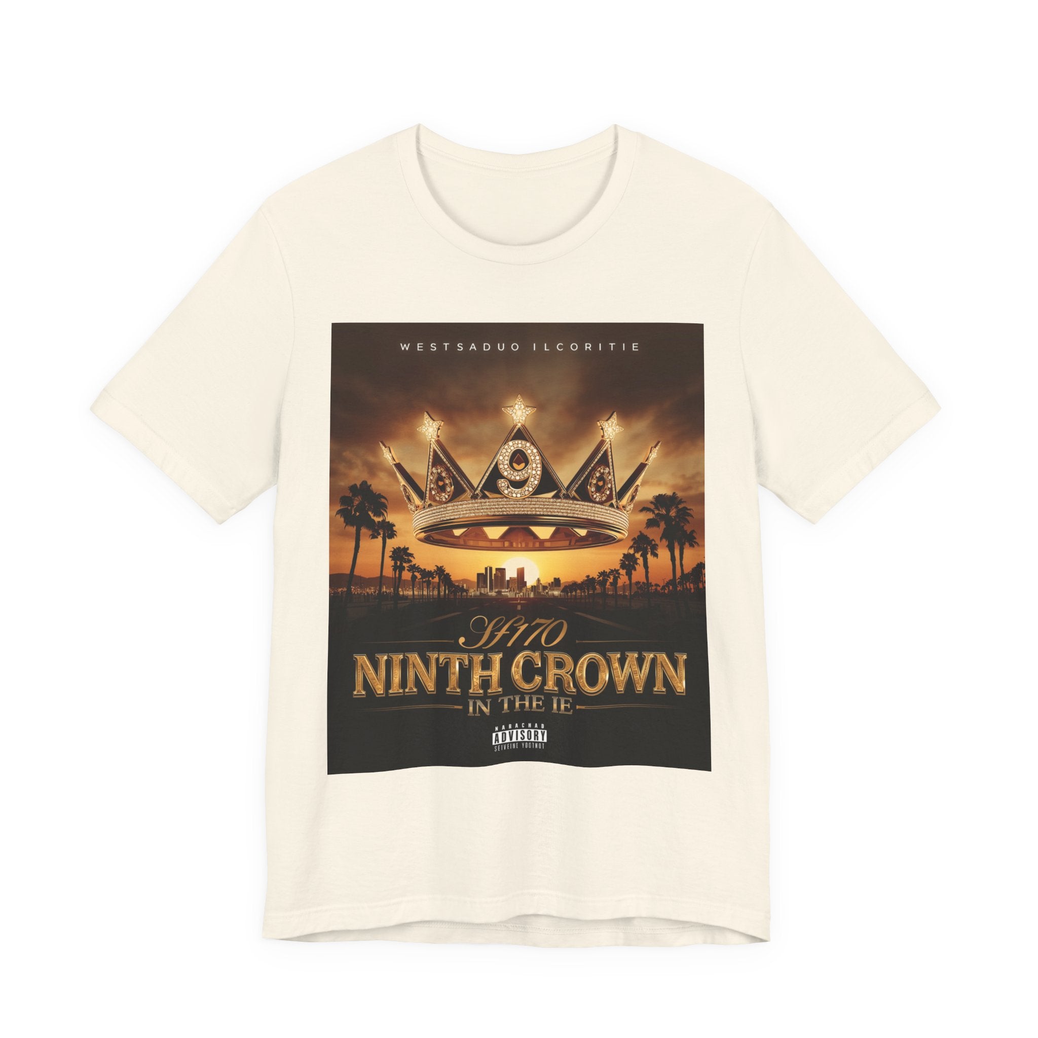 Ninth Crown Graphic Tee — Vintage Royalty Palm-Tree Album Art T-Shirt