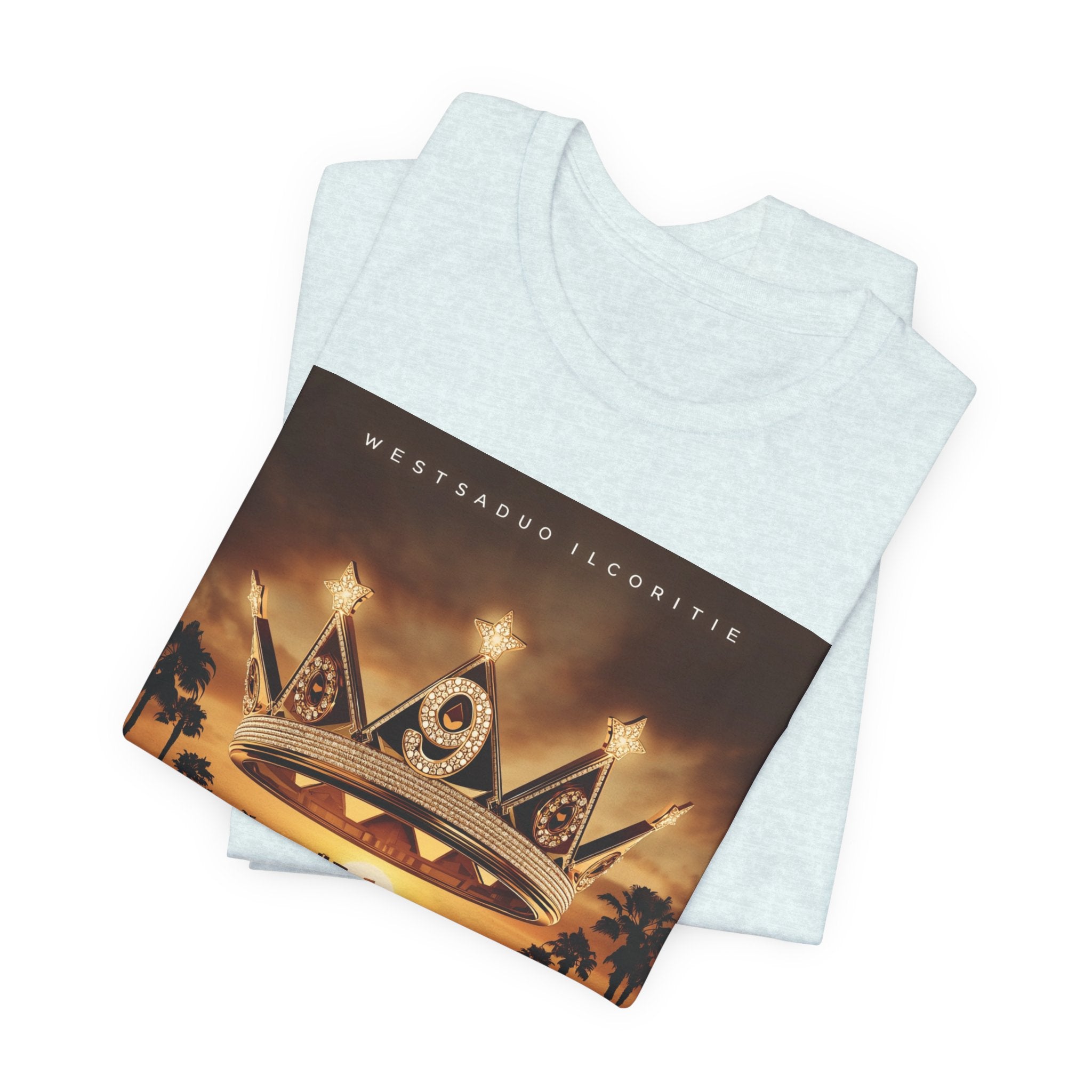 Ninth Crown Graphic Tee — Vintage Royalty Palm-Tree Album Art T-Shirt