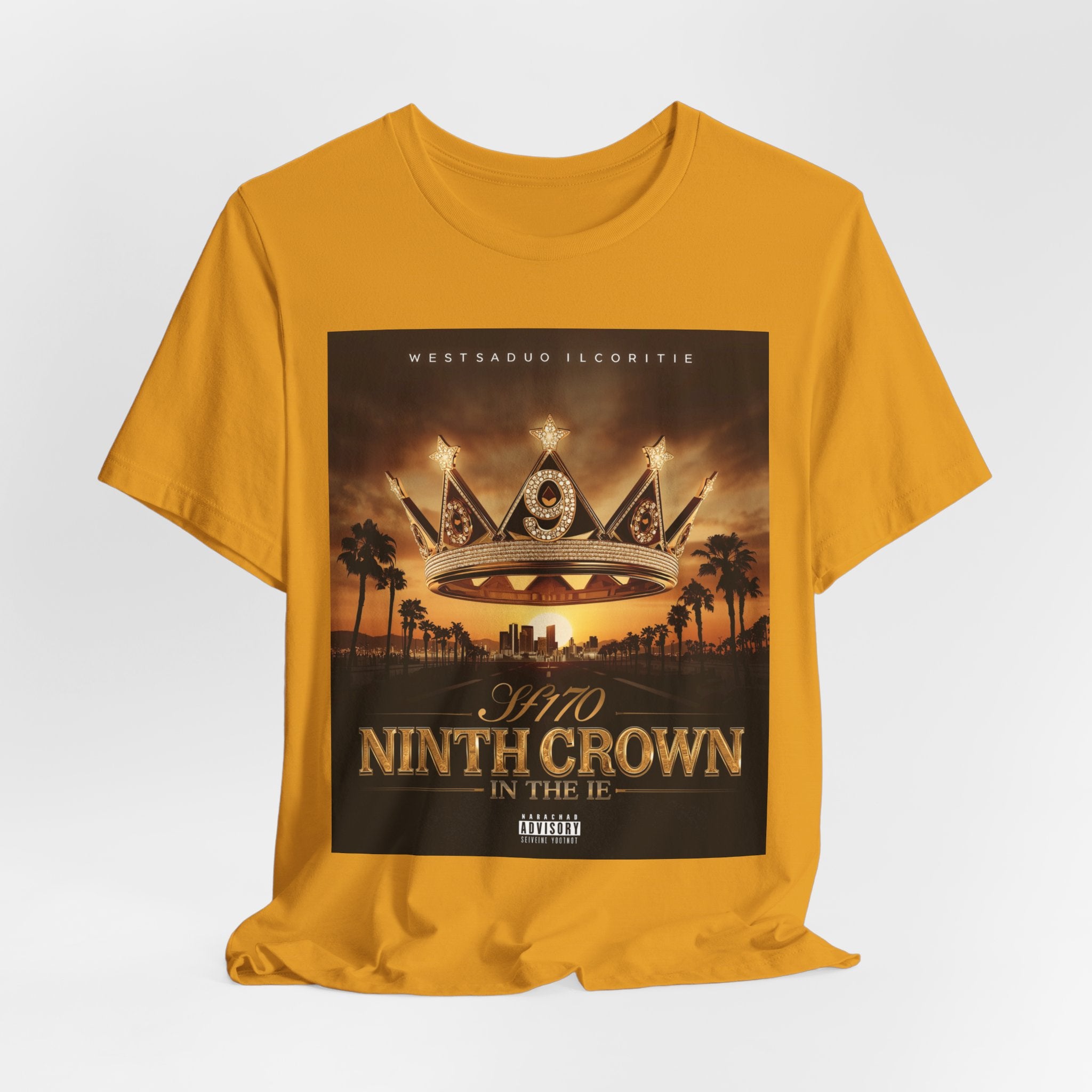 Ninth Crown Graphic Tee — Vintage Royalty Palm-Tree Album Art T-Shirt