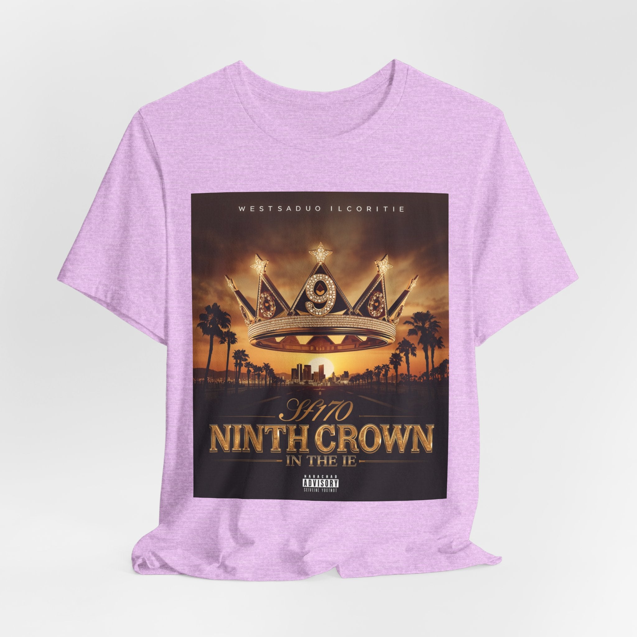 Ninth Crown Graphic Tee — Vintage Royalty Palm-Tree Album Art T-Shirt