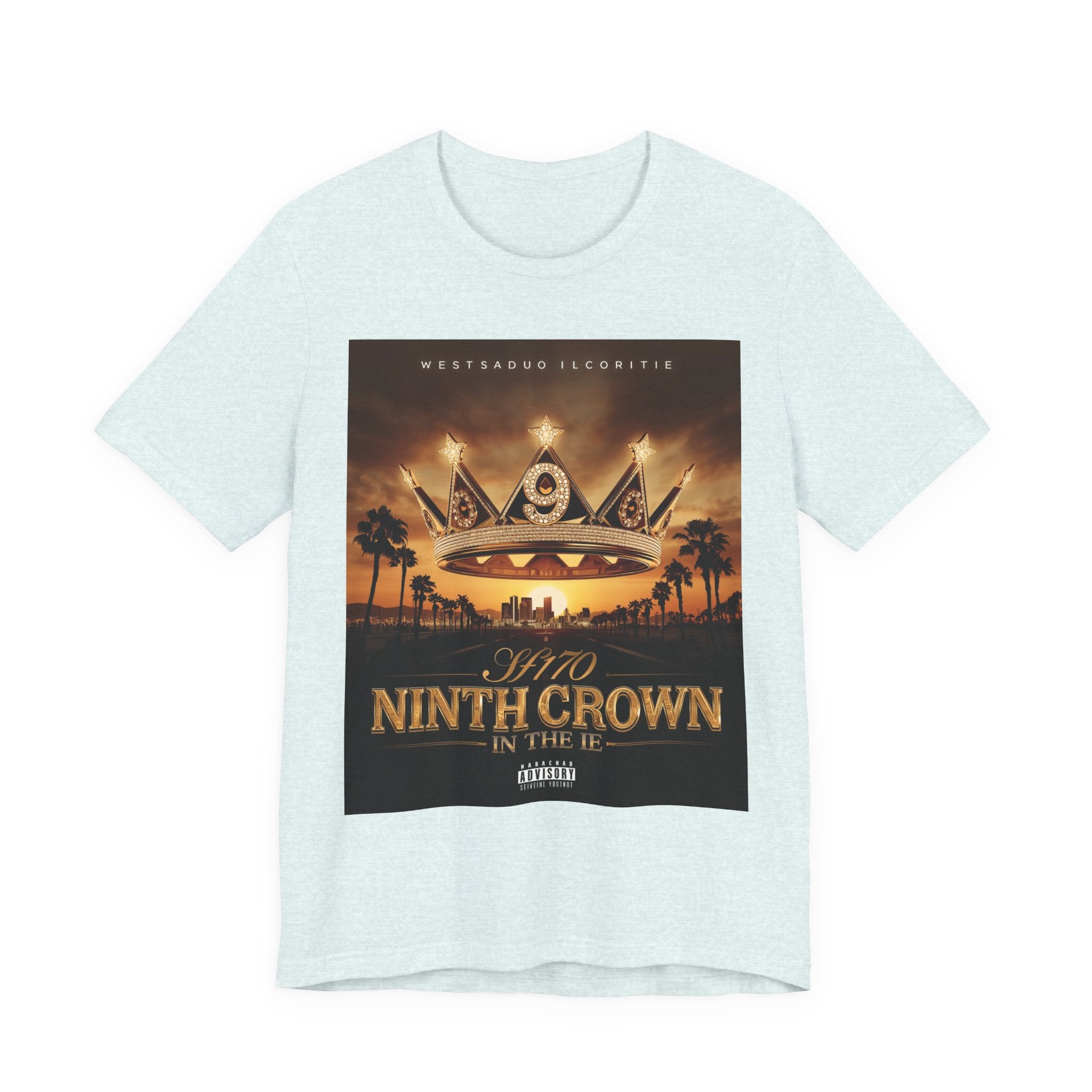 Ninth Crown Graphic Tee — Vintage Royalty Palm-Tree Album Art T-Shirt