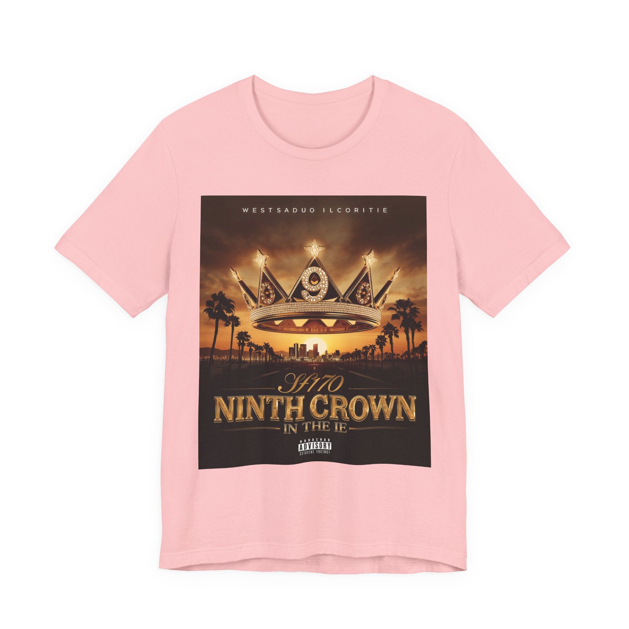 Ninth Crown Graphic Tee — Vintage Royalty Palm-Tree Album Art T-Shirt